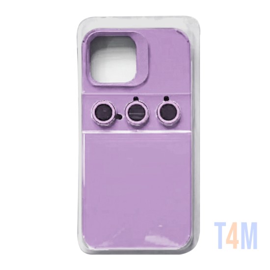 Silicone Case with Separate Camera Glass Set for Apple iPhone 14 Pro Purple